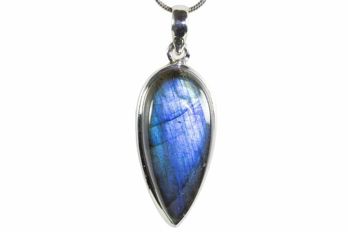 Brilliant Blue Labradorite Pendant with Chain #339674